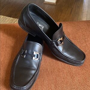 Ferragamo Men's Black Leather Loafers